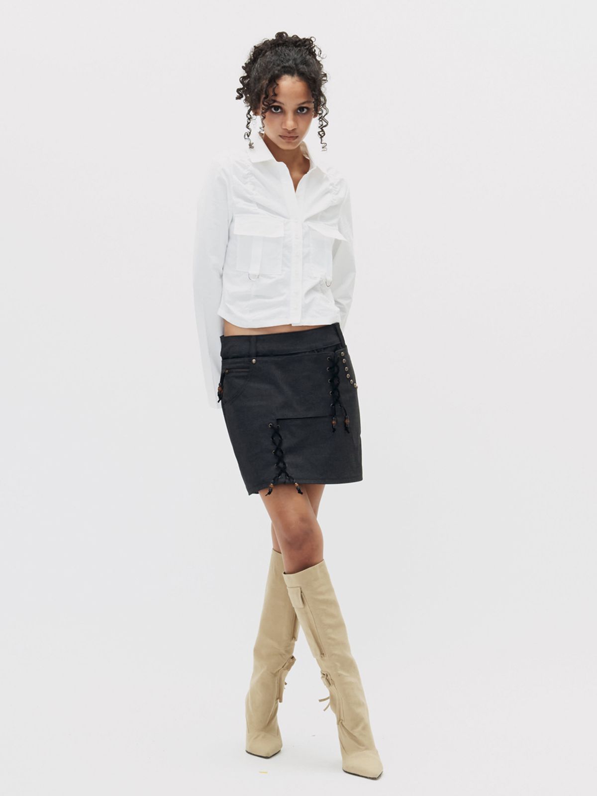 쎄쎄쎄(SETSETSET) CROSSOVER BOHEMIAN SKIRT PANTS BLACK