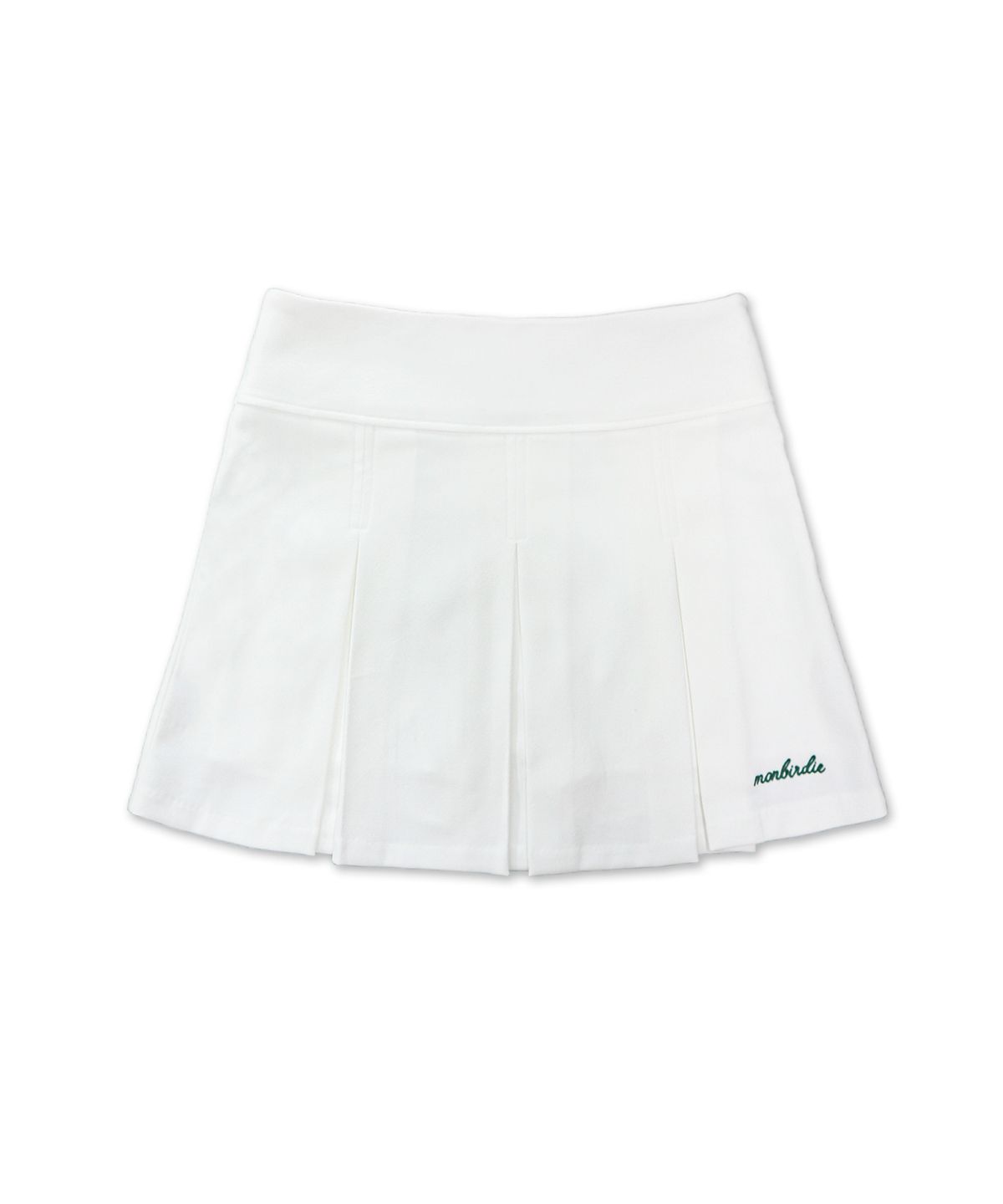 몽버디 골프(MONBIRDIE GOLF) SOFT TOUCH WARM PLEATS 소프트기모 자수 플리츠 스커트_WHITE