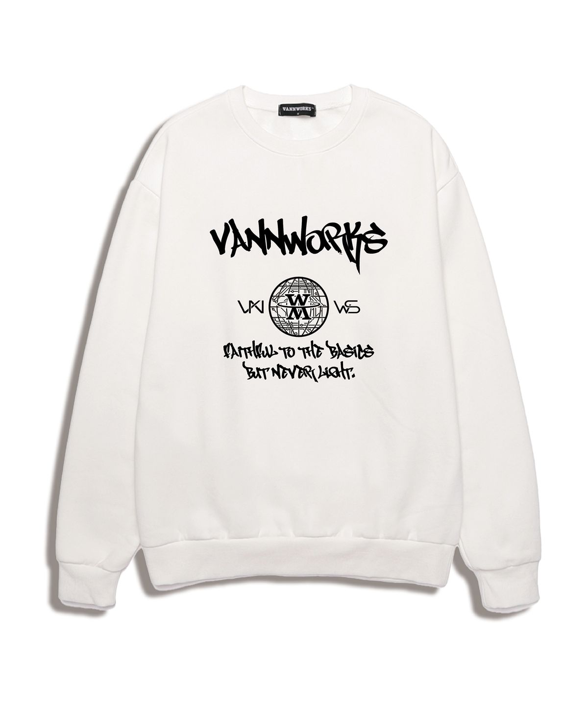 밴웍스(VANNWORKS) CRYPTO 오버핏 맨투맨 (VLS0024) 화이트