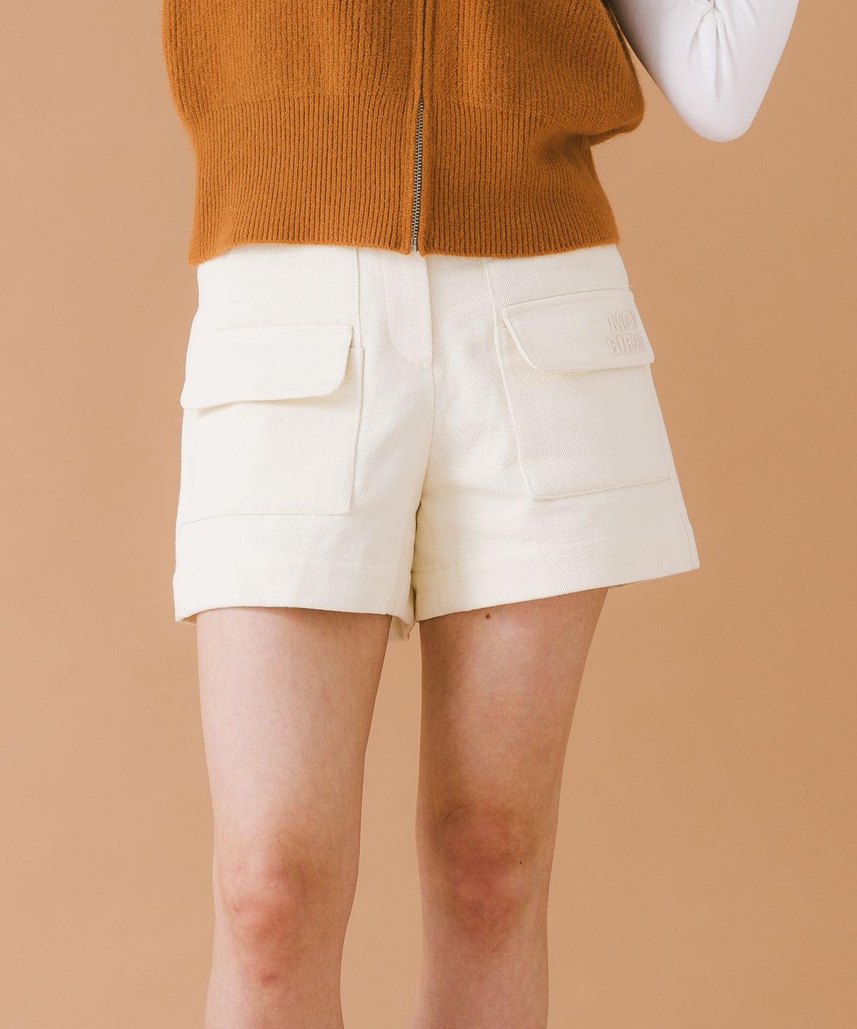 몽버디 골프(MONBIRDIE GOLF) Fleece Twill Pocket Shorts 피치기모 포켓숏츠_IVORY
