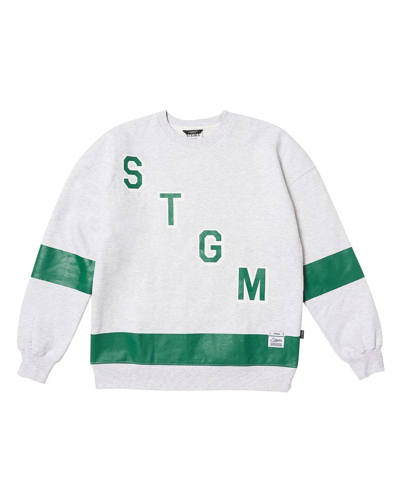 COLLEGE OVERSIZED CREWNECK WHITE MELANGE