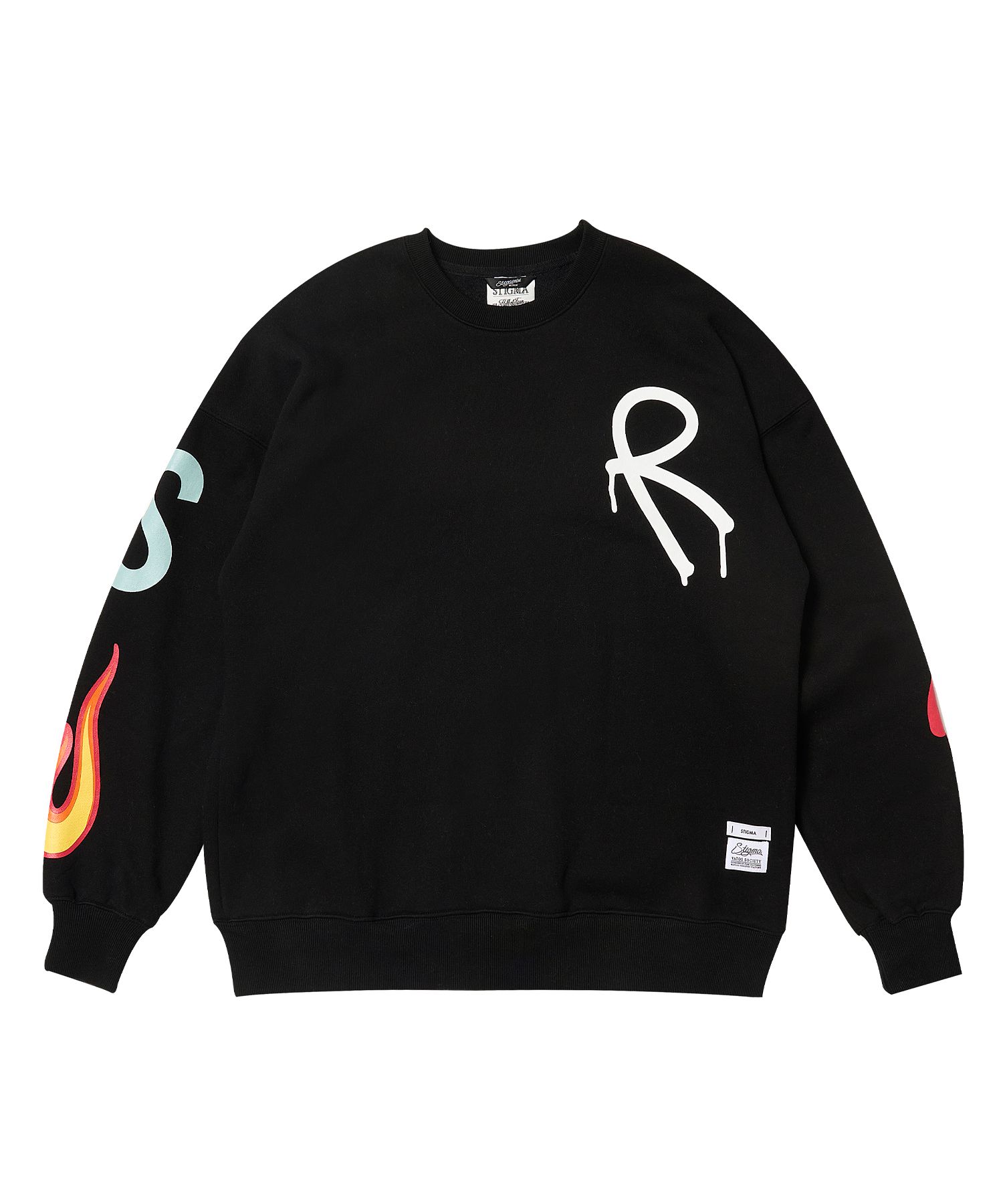 ★関税込★STIGMA★FIRE OVERSIZED CREWNECK★スウェット★ MUSINSA | STIGMA FIRE OVERSIZED CREWNECK BLACK
