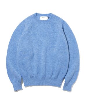 쉐기독 울 100% 라운드 니트 BLUE