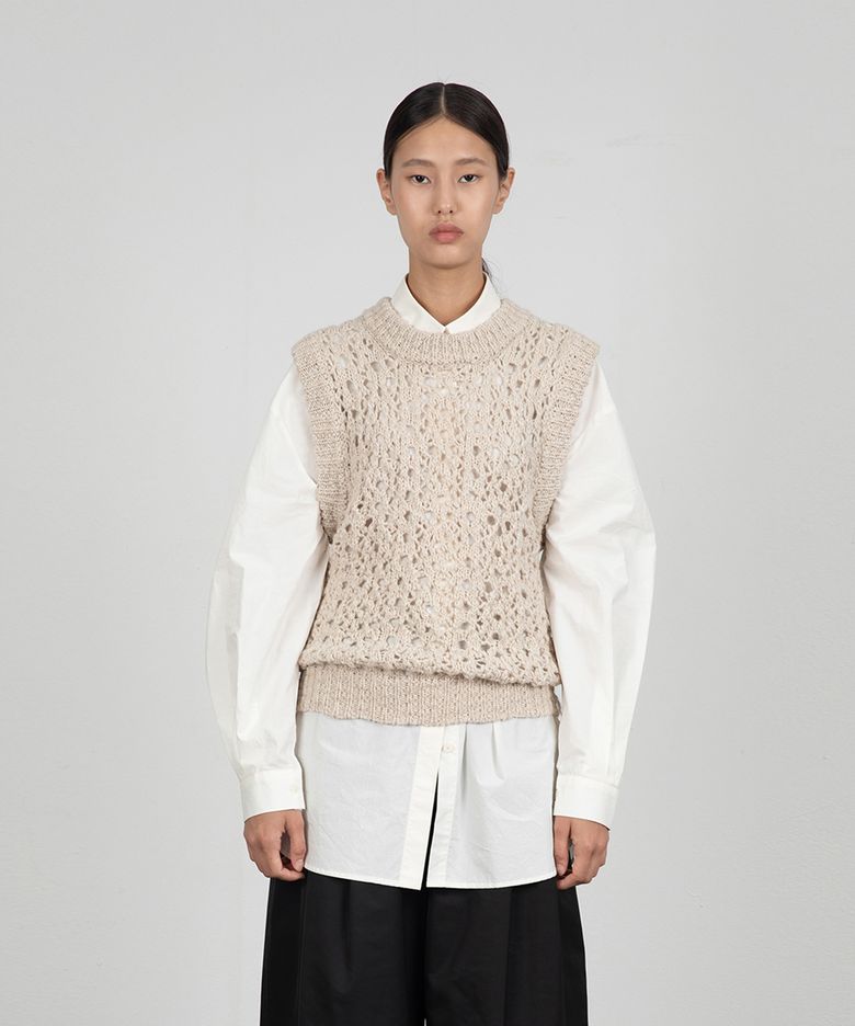 CROCHET VEST_BEIGE
