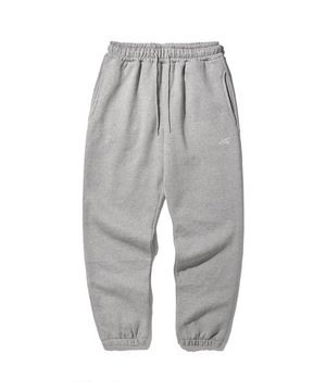 레터링 포켓 기모 스웨트 조거팬츠 멜란지