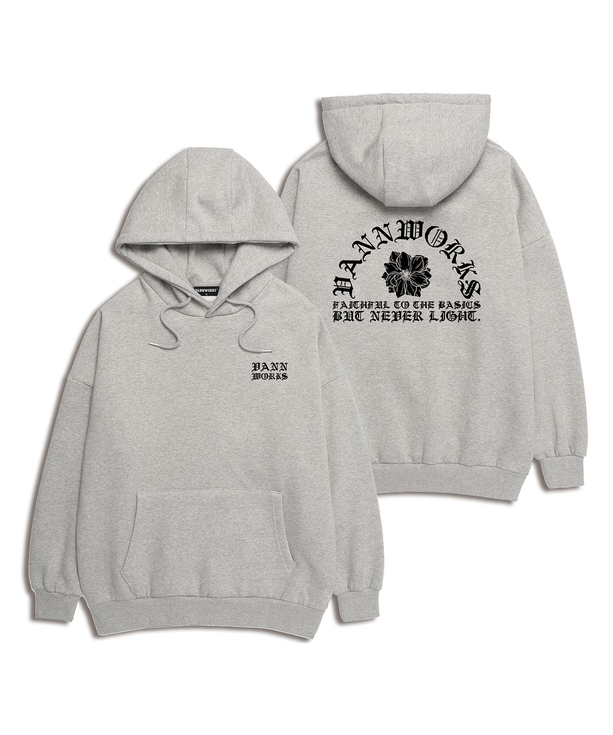 밴웍스(VANNWORKS) FLOWER ARCH 오버핏 후드 (VLS0025) 멜란지그레이