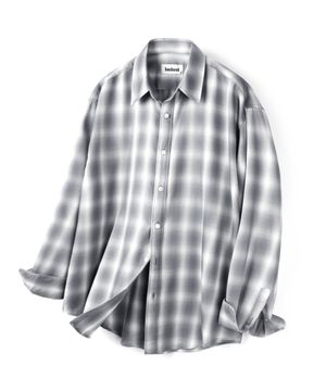 포시즌 옴브레 체크셔츠_아이보리