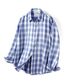 포시즌 옴브레 체크셔츠_블루