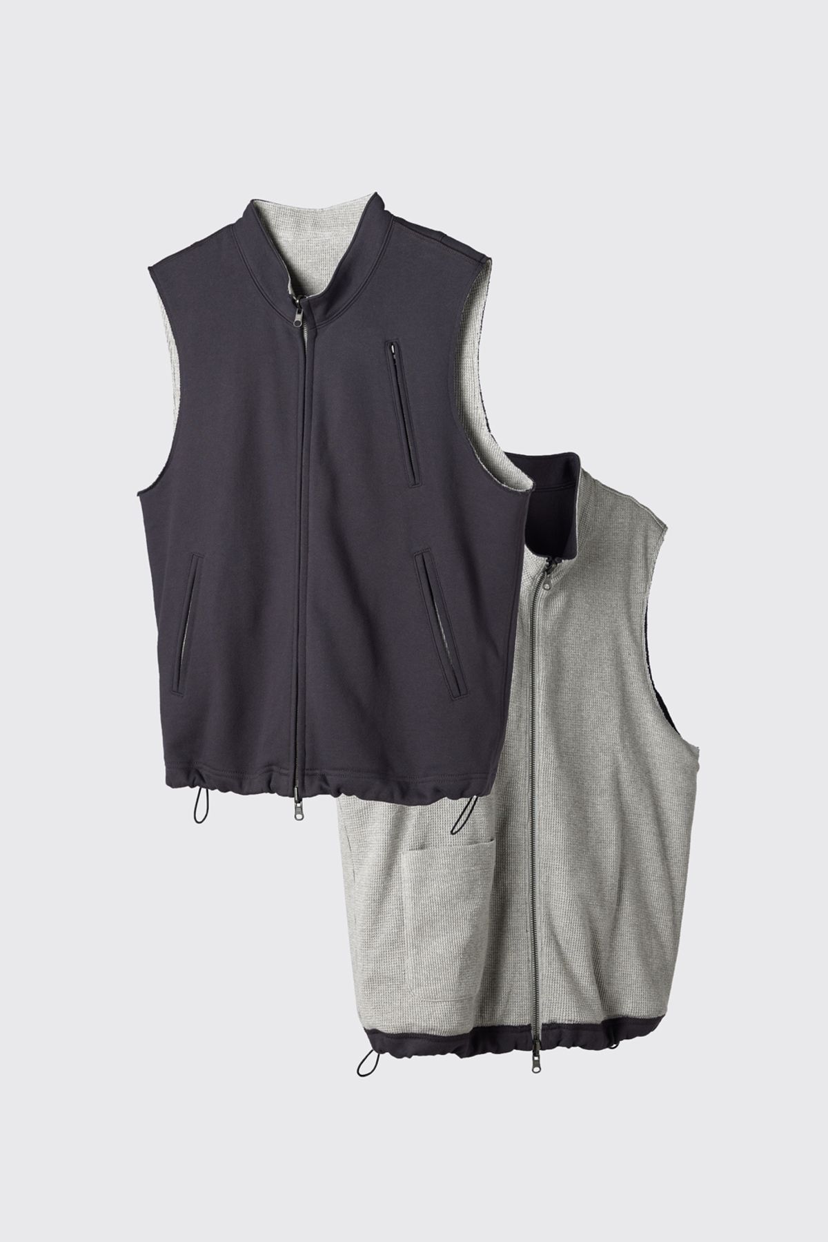 해칭룸(HATCHINGROOM) Reversible Jersey Vest Washed Navy