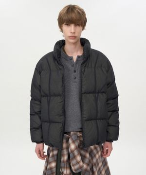 더블 레이어드 다운 자켓 BLACK