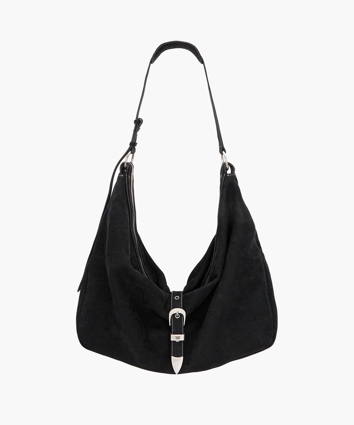 마지셔우드(MARGESHERWOOD) BELTED HOBO_black nubuck