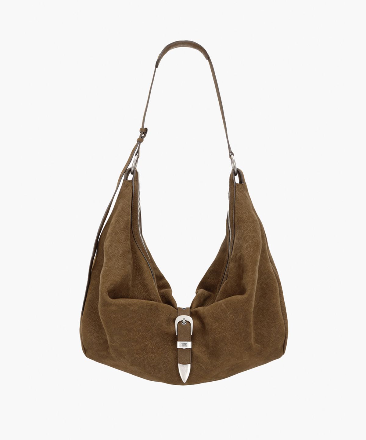 마지셔우드(MARGESHERWOOD) BELTED HOBO_chestnut nubuck