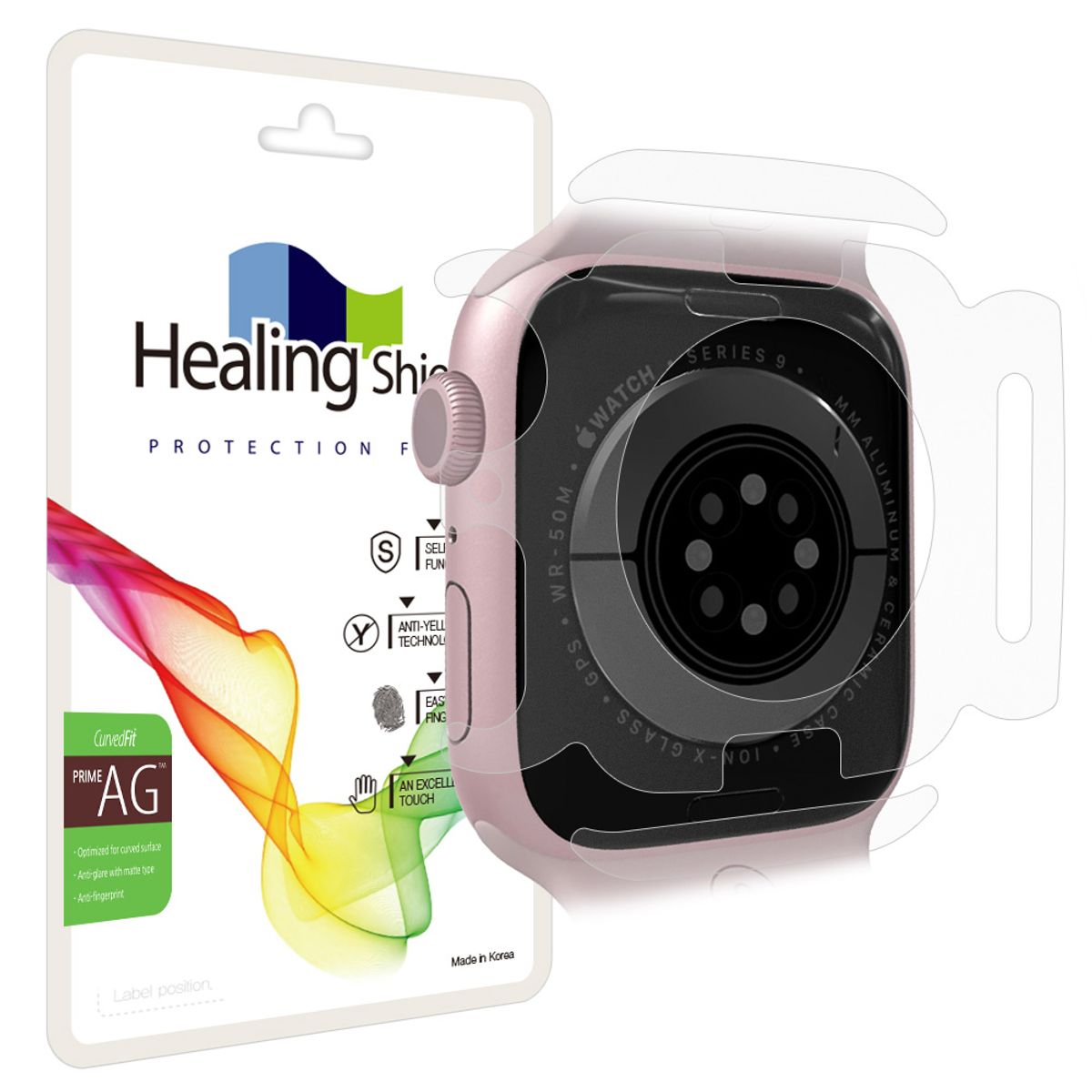 힐링쉴드(HEALINGSHIELD) 애플워치9 41mm 프라임 저반사 측후면필름 2매