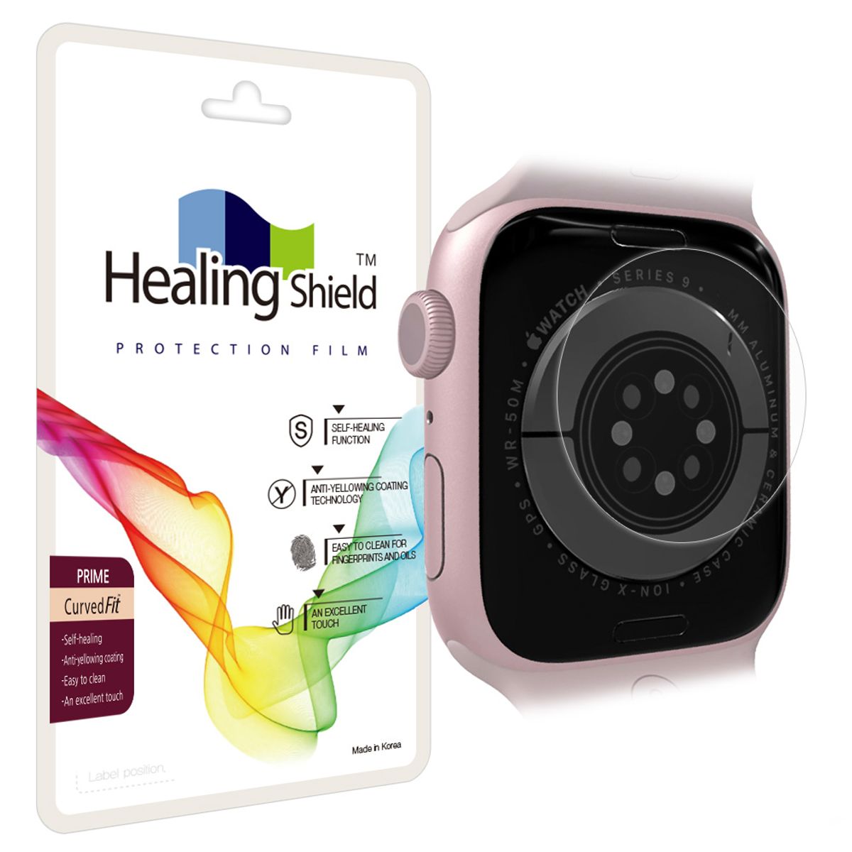 힐링쉴드(HEALINGSHIELD) 애플워치9 41mm 프라임 고광택 심박센서필름 2매