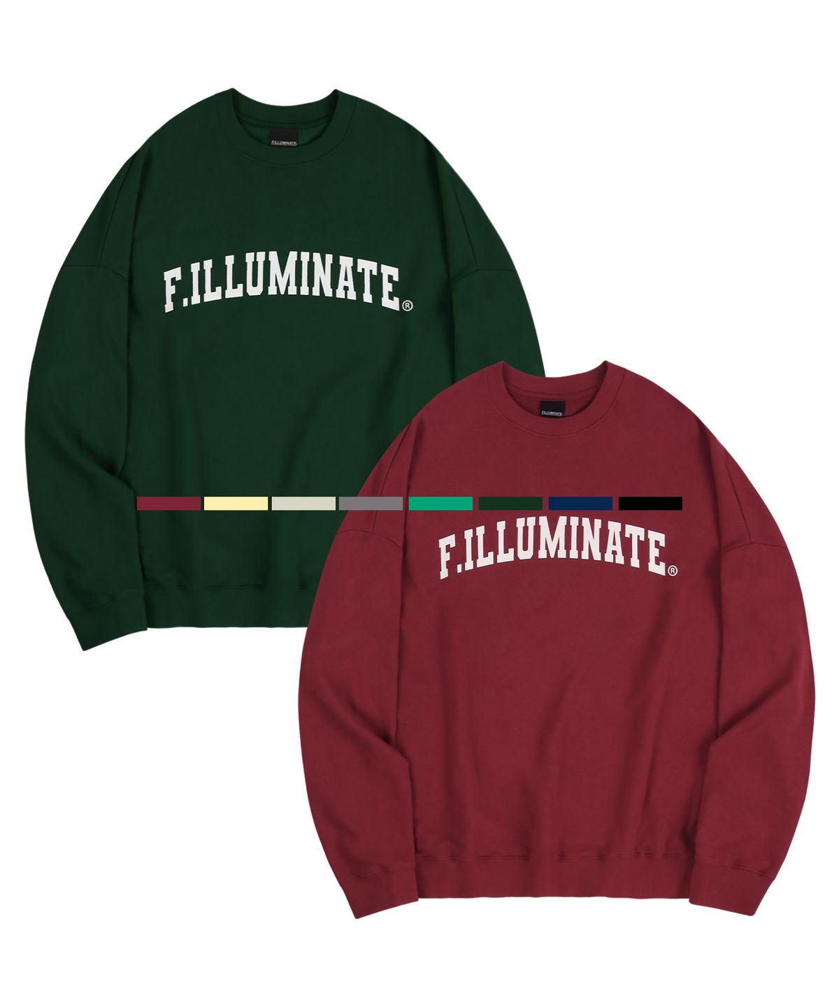 필루미네이트(FILLUMINATE) [2PACK]오버핏 아치 로고 스웨트 셔츠