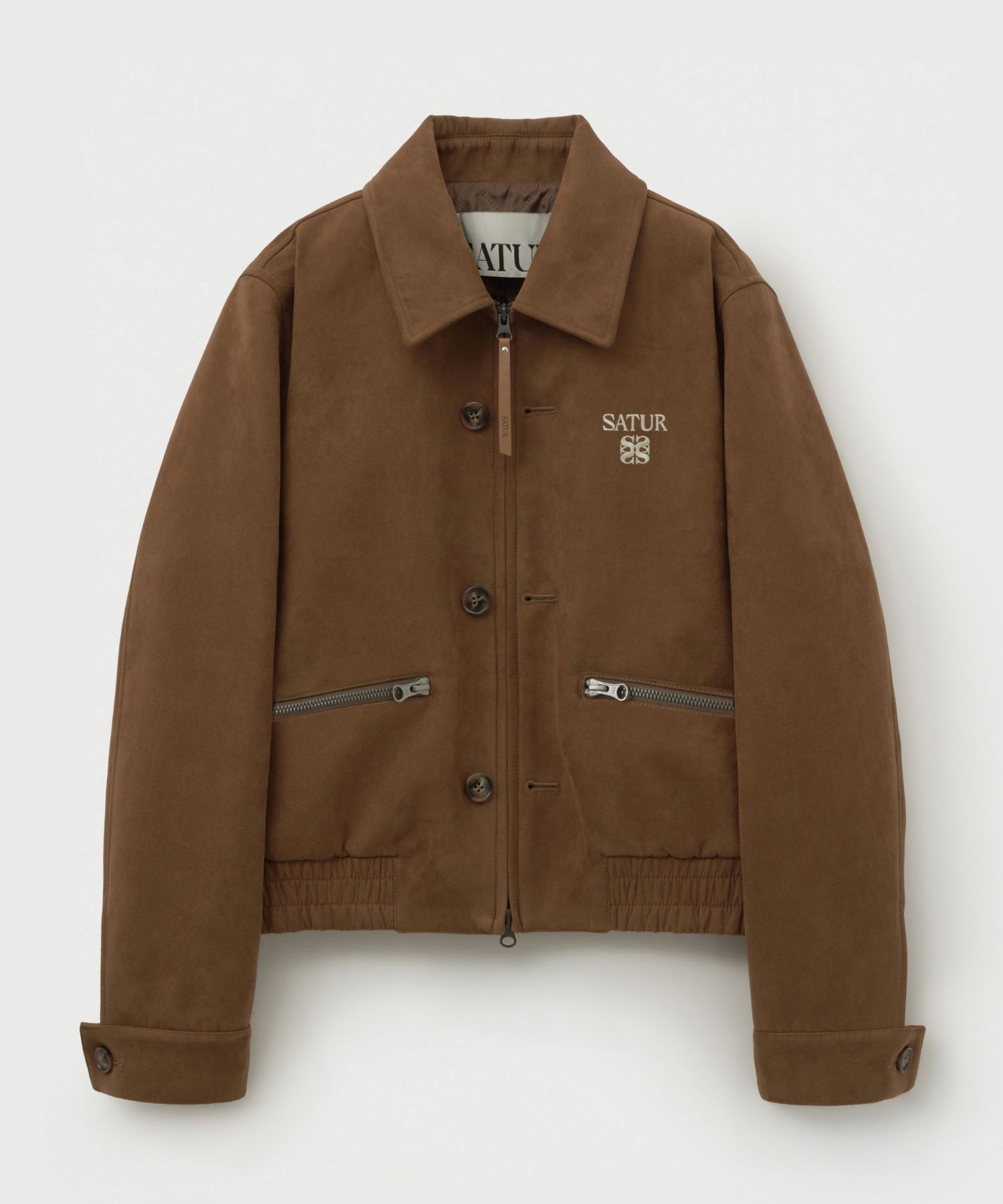 MUSINSA公式 | SATUR (W) Theo Fox Suede Short Jacket Camel Brown