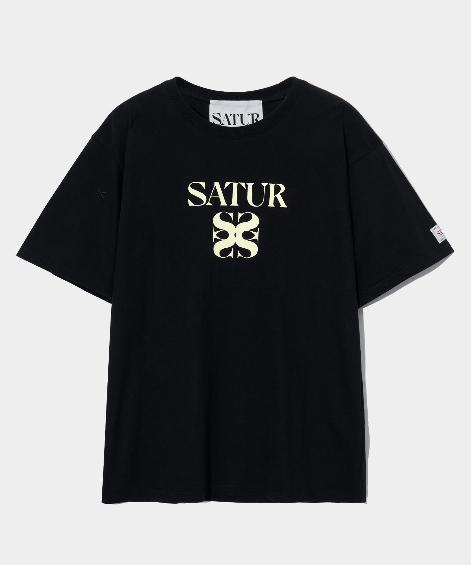 Tシャツ・カットソー SATUR Classic Logo Short Sleeve T-Shirt Art Black SA252MTS05 MUSINSA公式 | SATUR Classic Small Logo Short-Sleeved T-Shirt