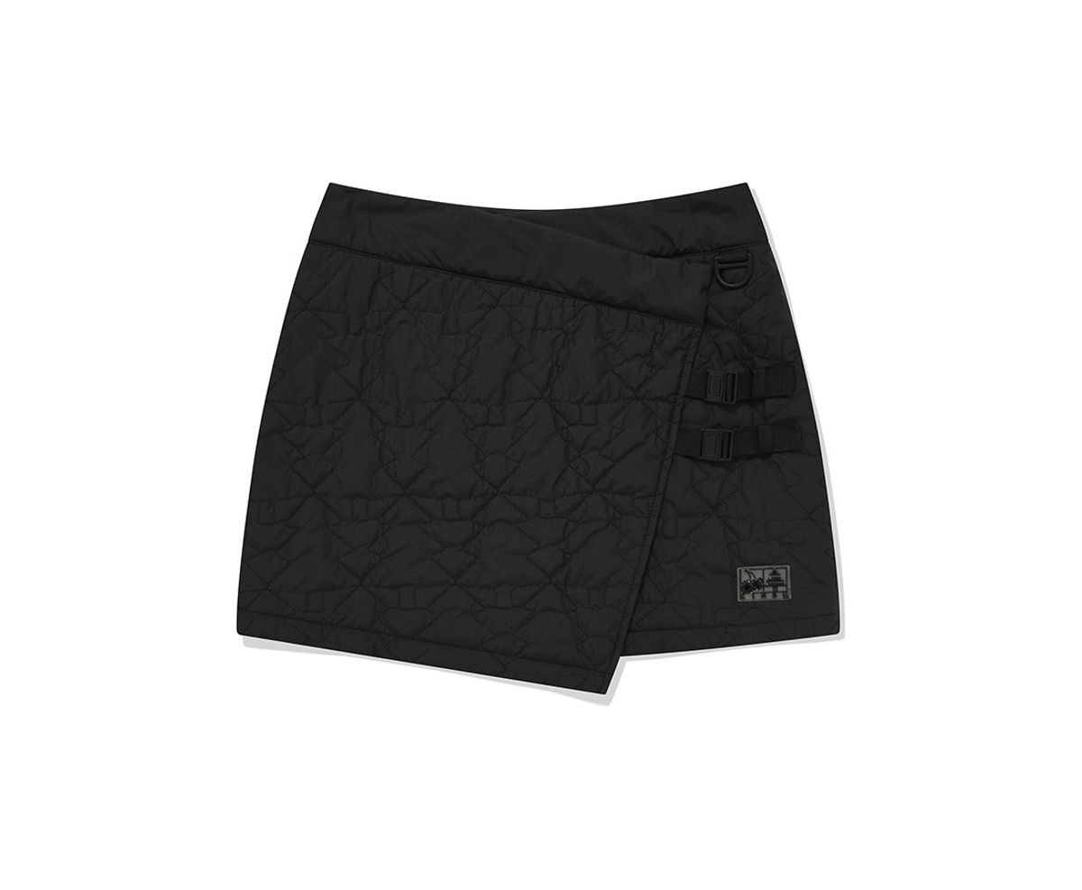 키르시(KIRSH) 패턴 퀼팅 미니 랩스커트 [블랙]