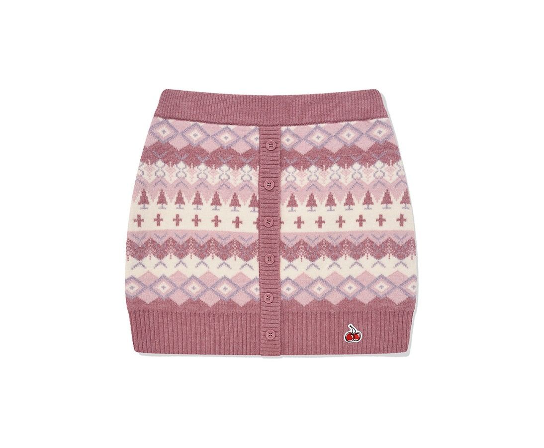 MUSINSA | KIRSH Fair Isle Knit Mini Skirt [Salmon]