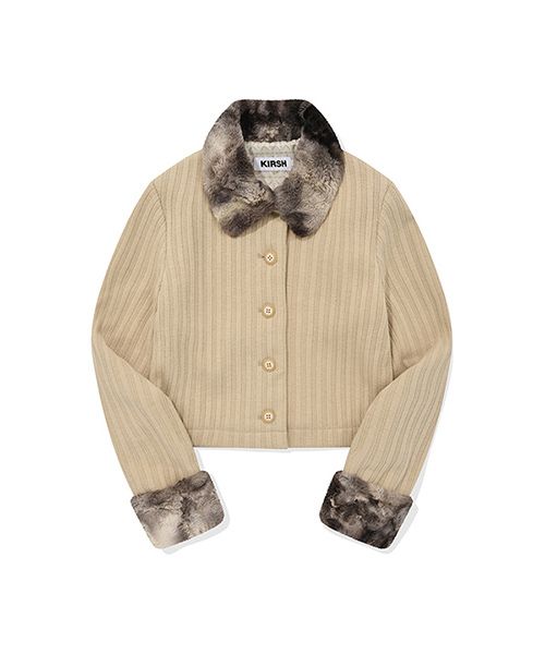 MUSINSA | KIRSH Cherry tie-dye fur point jacket [beige]