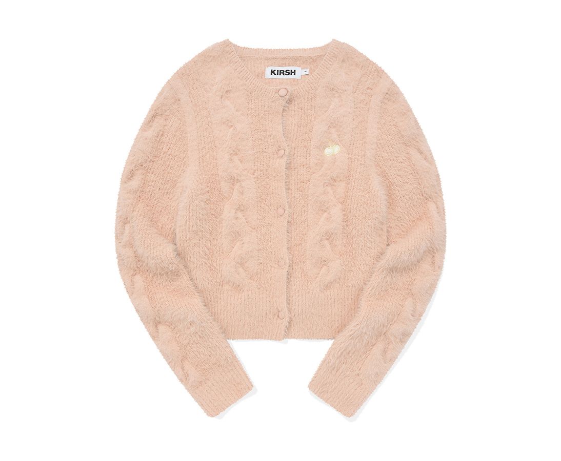 MUSINSA | KIRSH Cherry mohair knit cardigan [light pink]