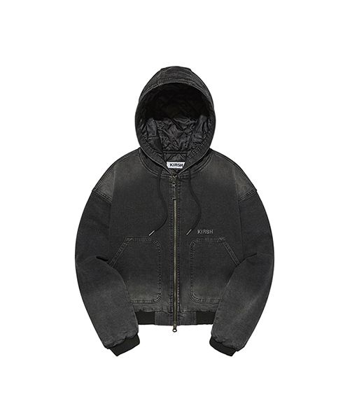 KIRSH デニム フード ジップアップ ブラック DENIM HOODIE ZIP MUSINSA公式 | KIRSH Denim hoodie zip-up [black]