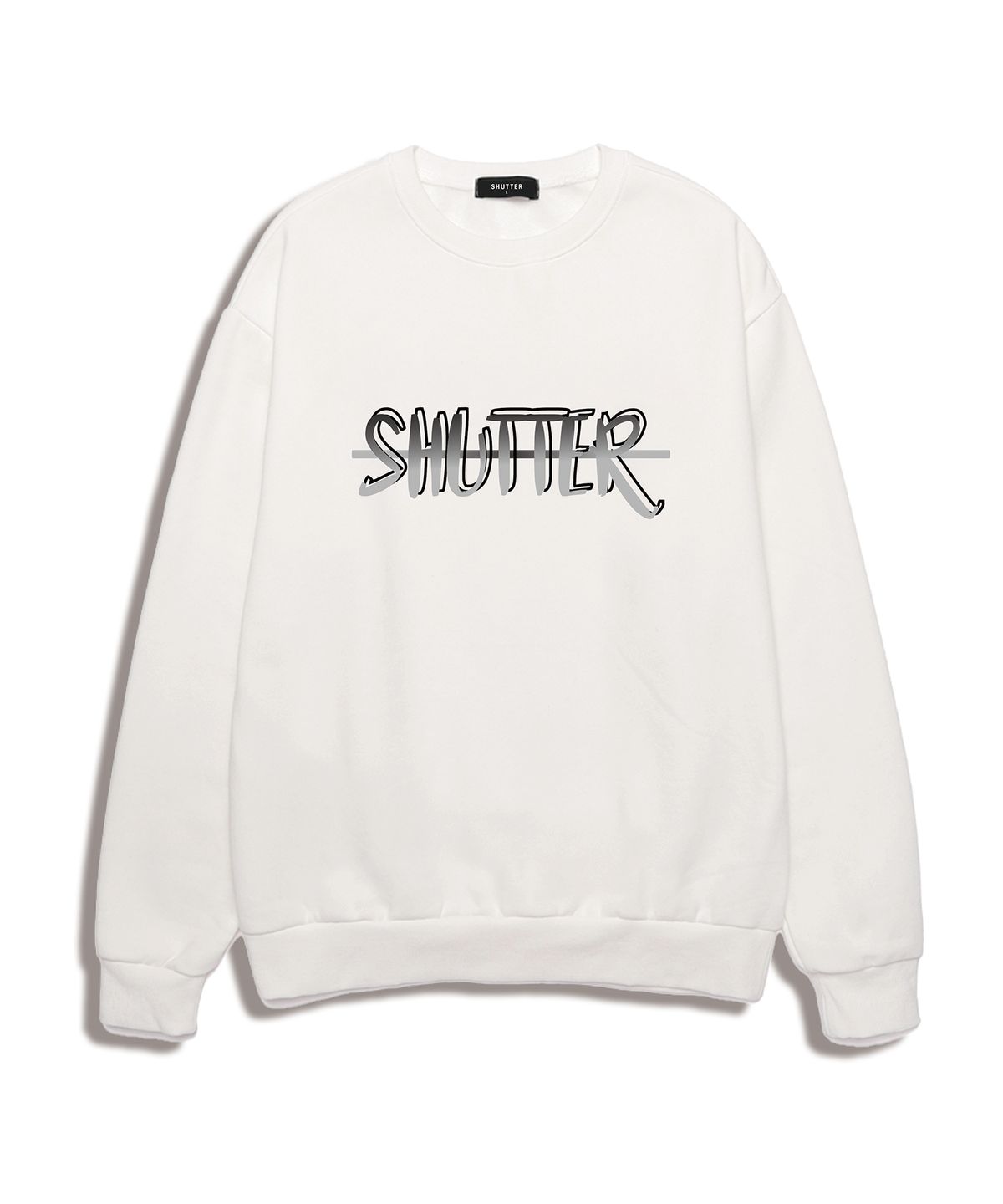 셔터(SHUTTER) SHADOW LOGO 오버핏 맨투맨 (STLS002) 화이트