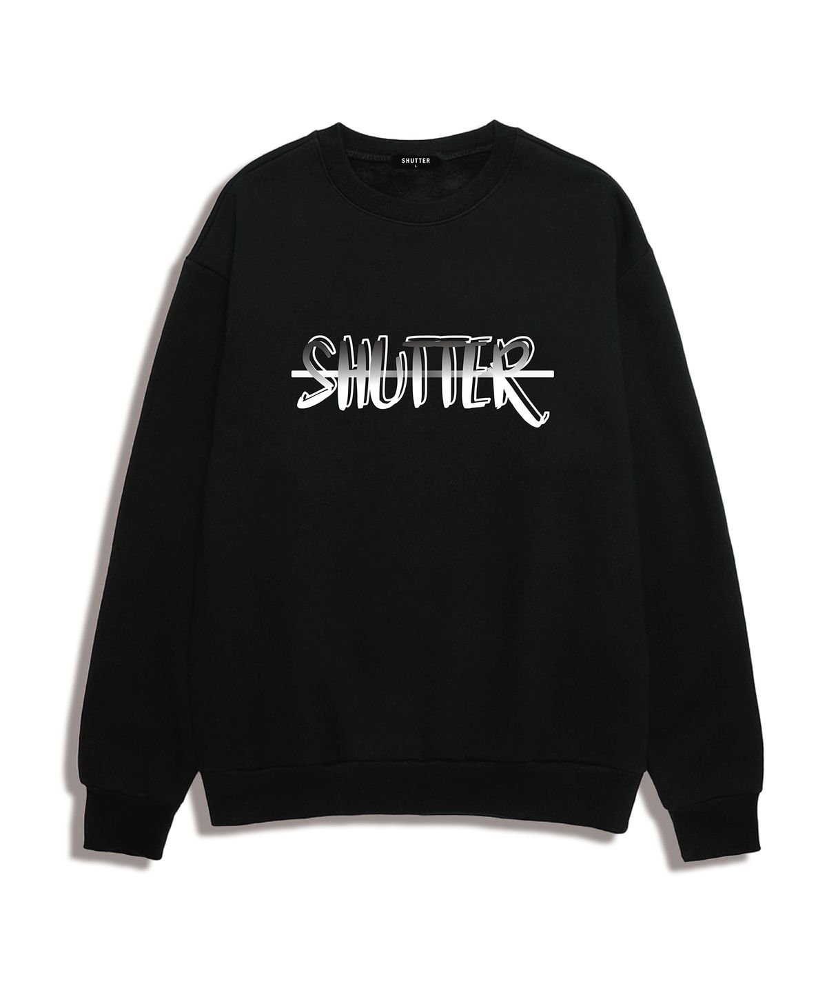 셔터(SHUTTER) SHADOW LOGO 오버핏 맨투맨 (STLS002) 블랙