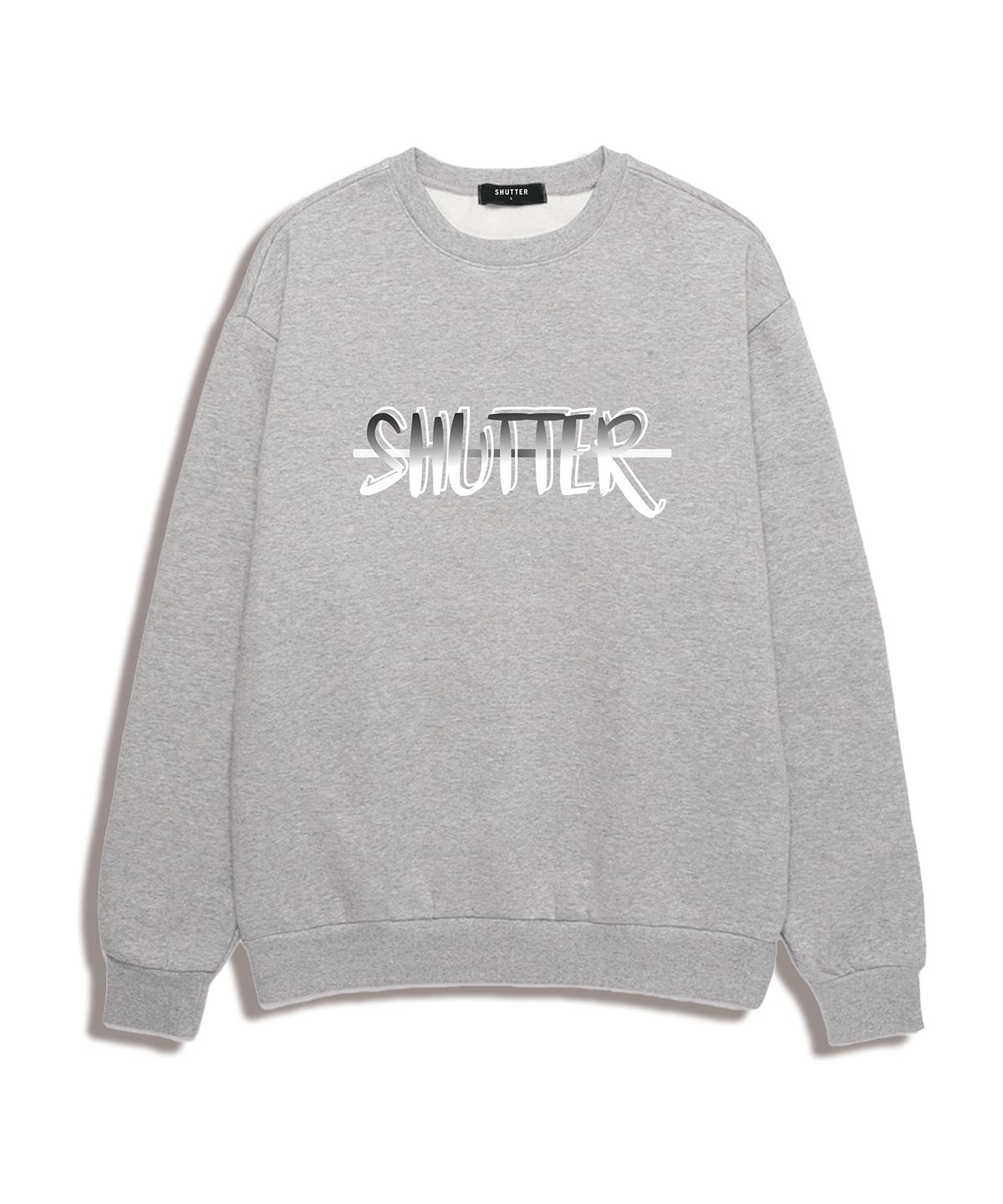 셔터(SHUTTER) SHADOW LOGO 오버핏 맨투맨 (STLS002) 멜란지그레이