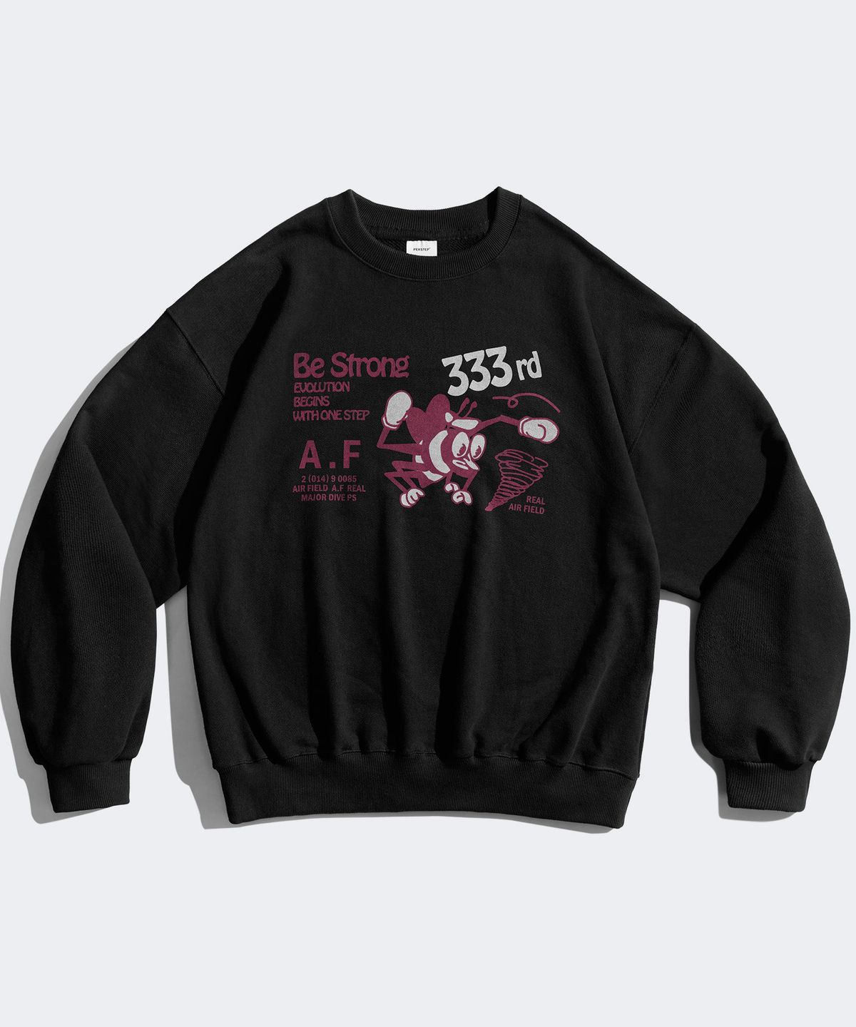 퍼스텝(PERSTEP) 비스트롱 헤비웨이트 맨투맨 블랙 SMMT4589
