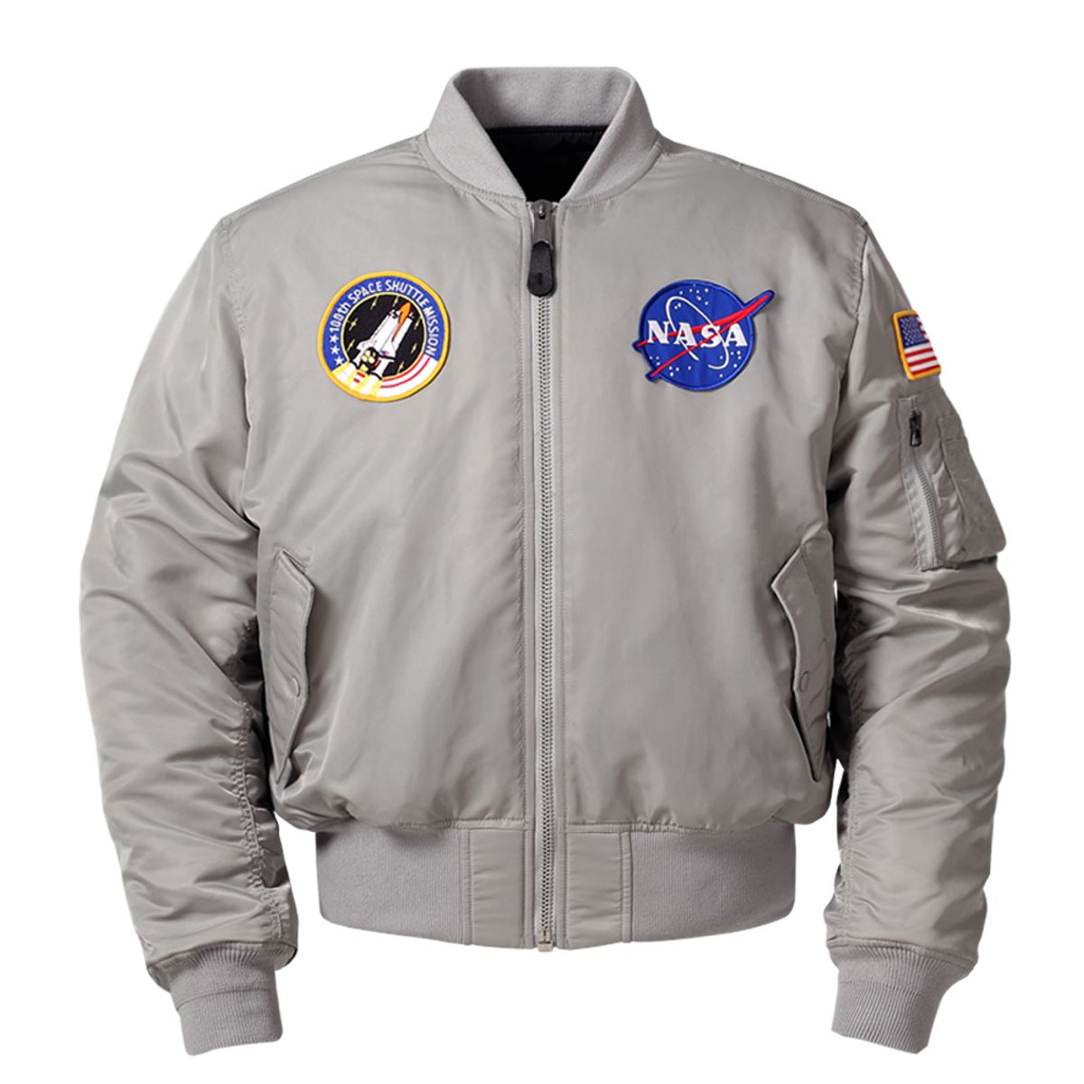 나사(NASA) 남녀공용 양면 리버시블 투웨이 MA-1 자켓 블루종 항공점퍼 아우터 [라이트그레이]