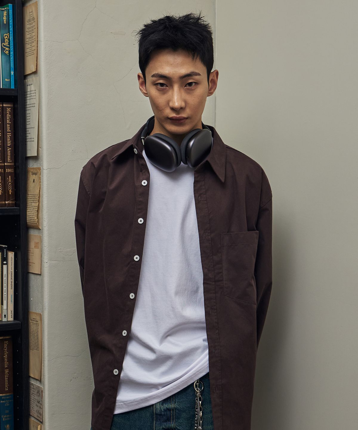 아이언더스탠드(EYEUNDERSTAND) 피치 베이직 셔츠 (브라운)