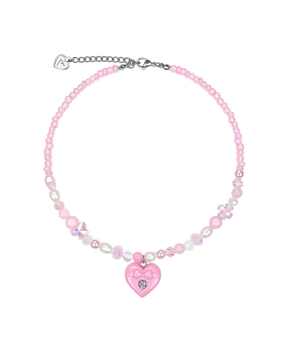 ネックレス・ペンダント VVV Pink Ribbon Heart Mix Beads Necklace BFK145 Pink Ribbon Heart Mix Beads Necklace - VVV | 60% - Asian