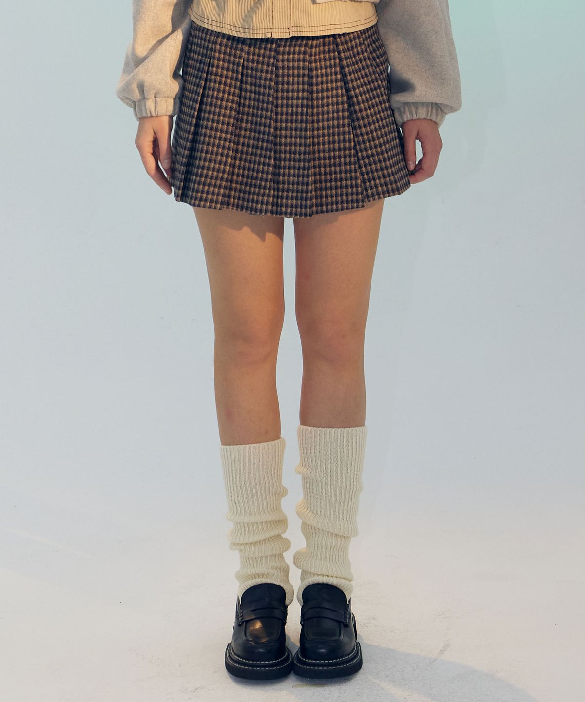 델리센트(DELICCENT) 건 클럽 체크 미니 스커트 [NAVY]