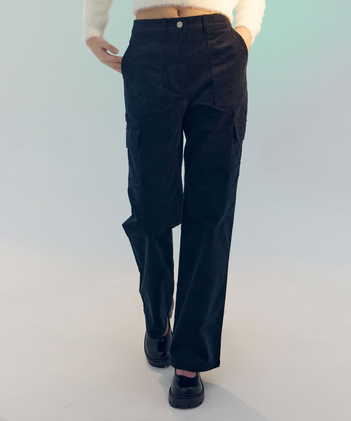 델리센트(DELICCENT) 코듀로이 카고 팬츠 [NAVY]
