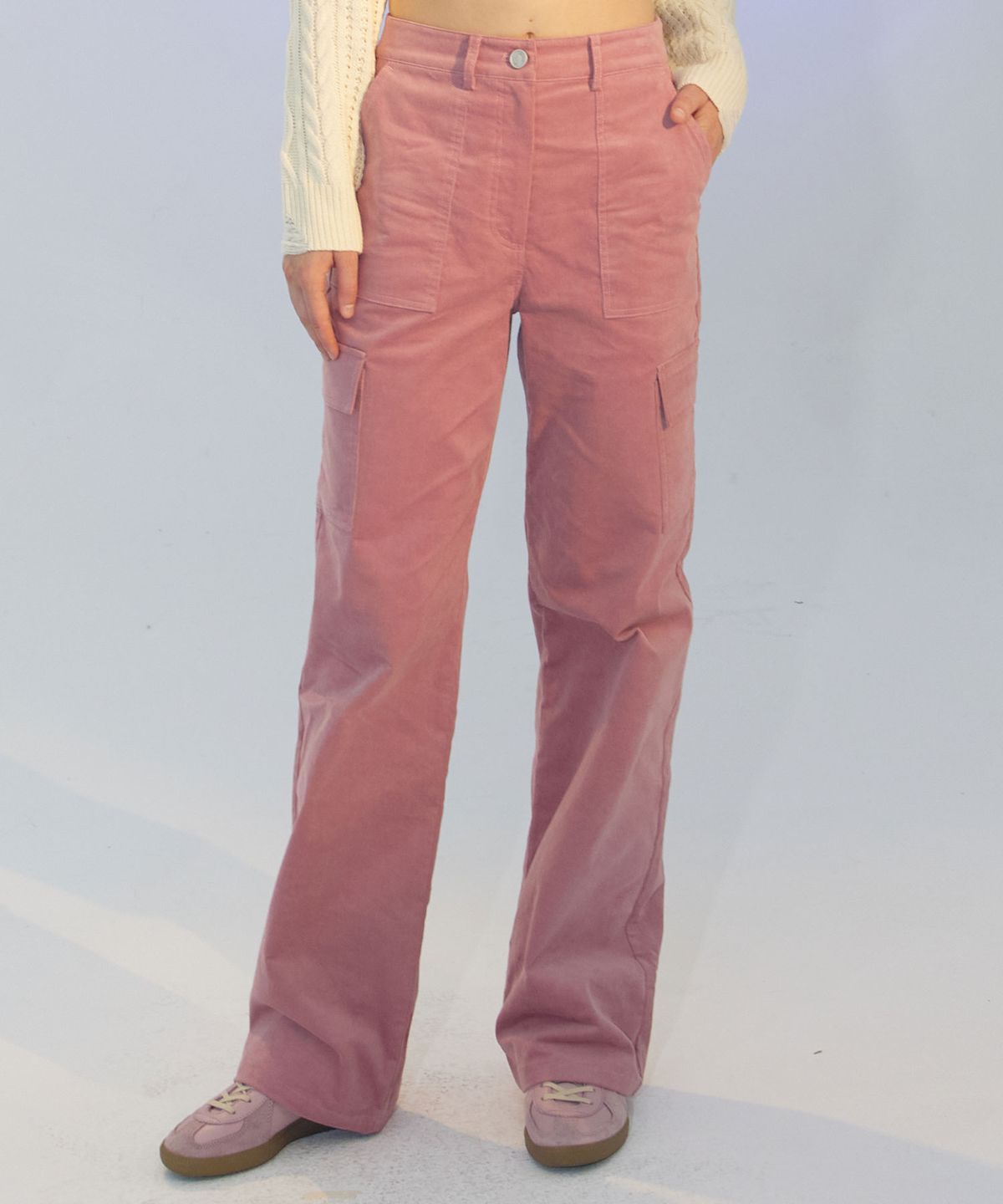 델리센트(DELICCENT) 코듀로이 카고 팬츠 [PINK]