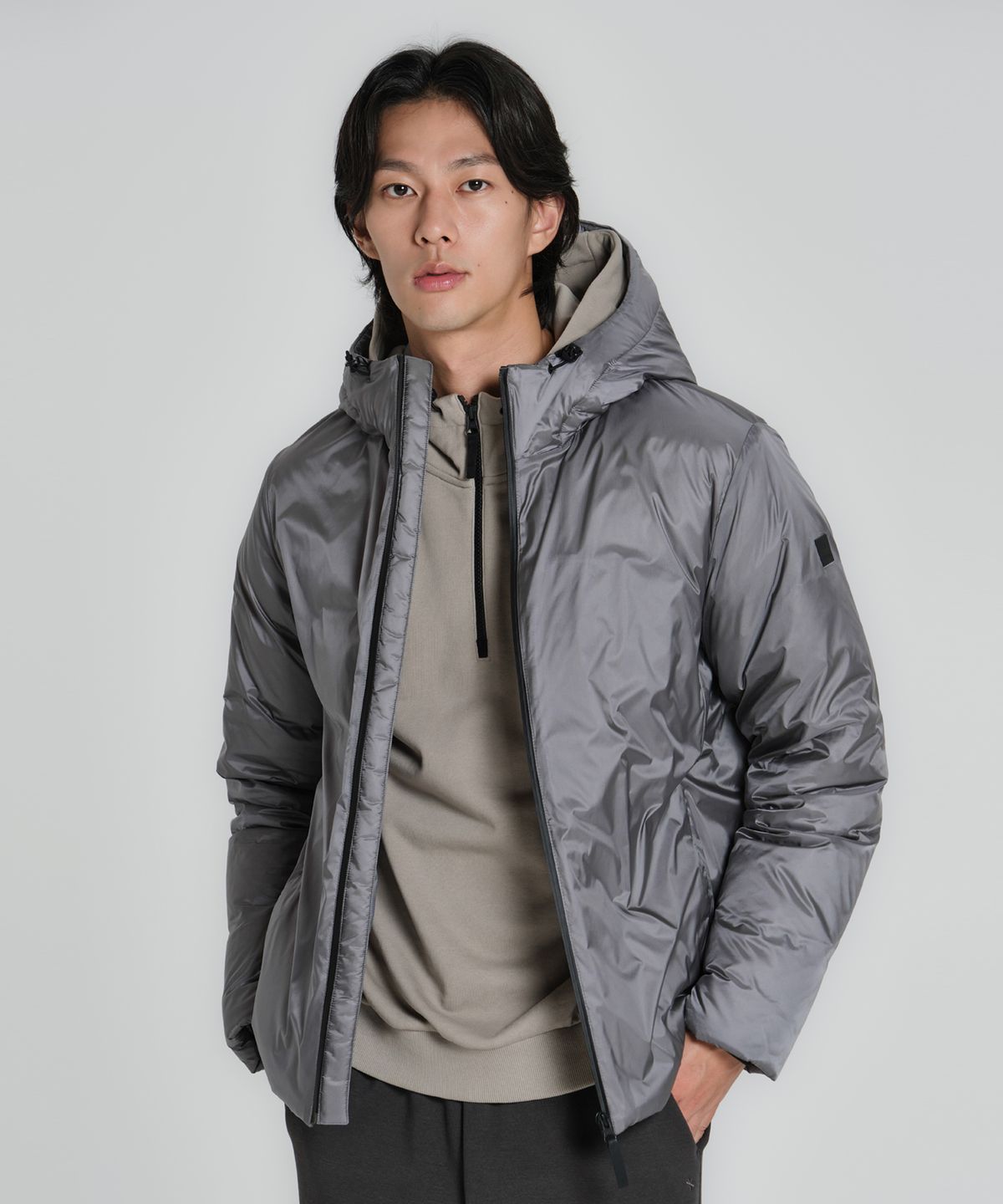 스노우피크 어패럴(SNOWPEAK APPAREL) 피크 에디션 경량 후드 구스 다운 자켓 Gray (S23WMPDJ05)