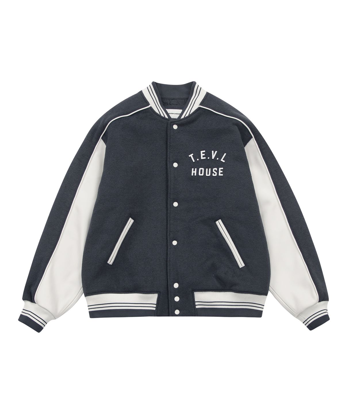 더바이닐하우스(THEVINYLHOUSE) WOOL VARSITY JACKET BLUE (VH2DWUB901A)