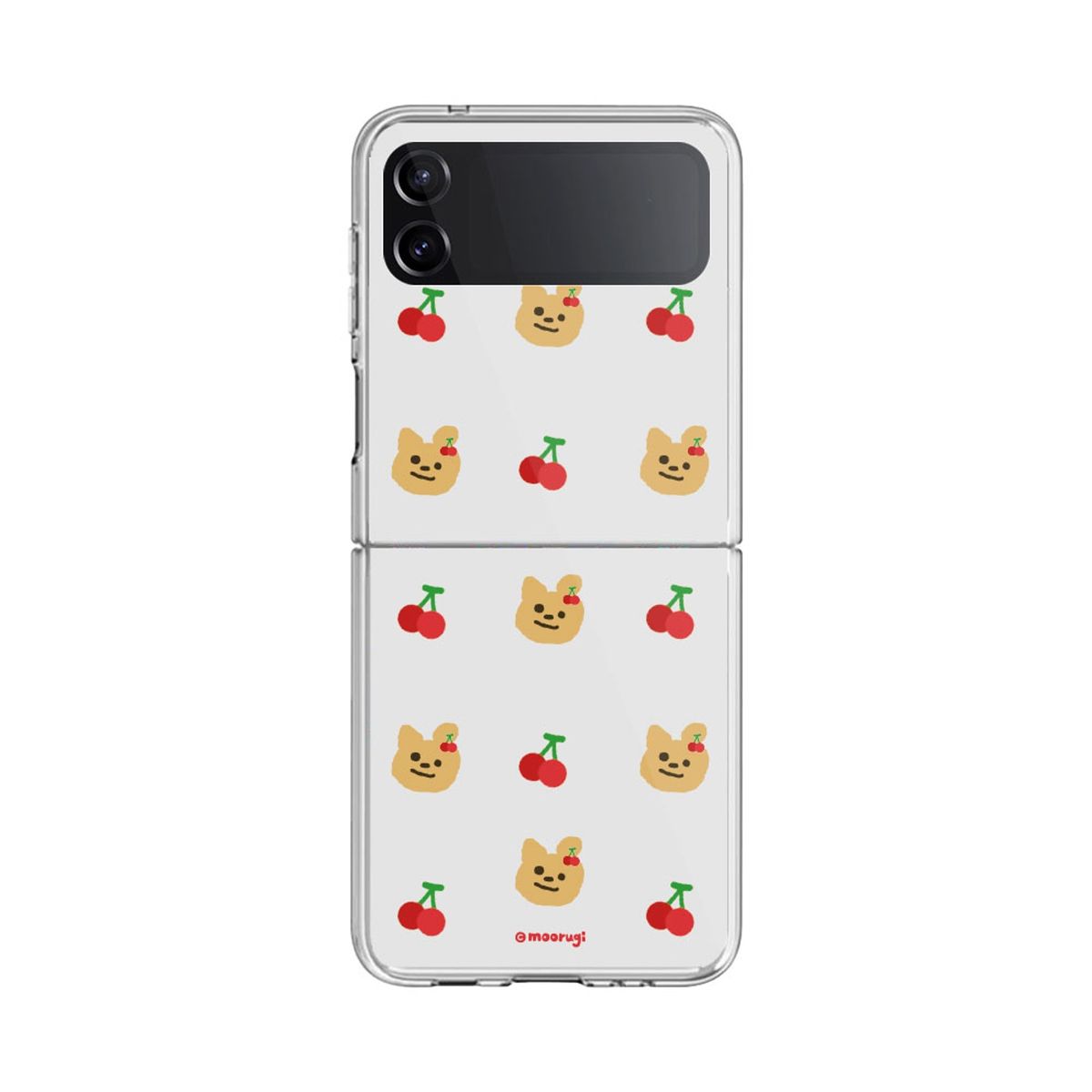무룩이(MOORUGI) 체리 패턴 플립 젤하드 케이스