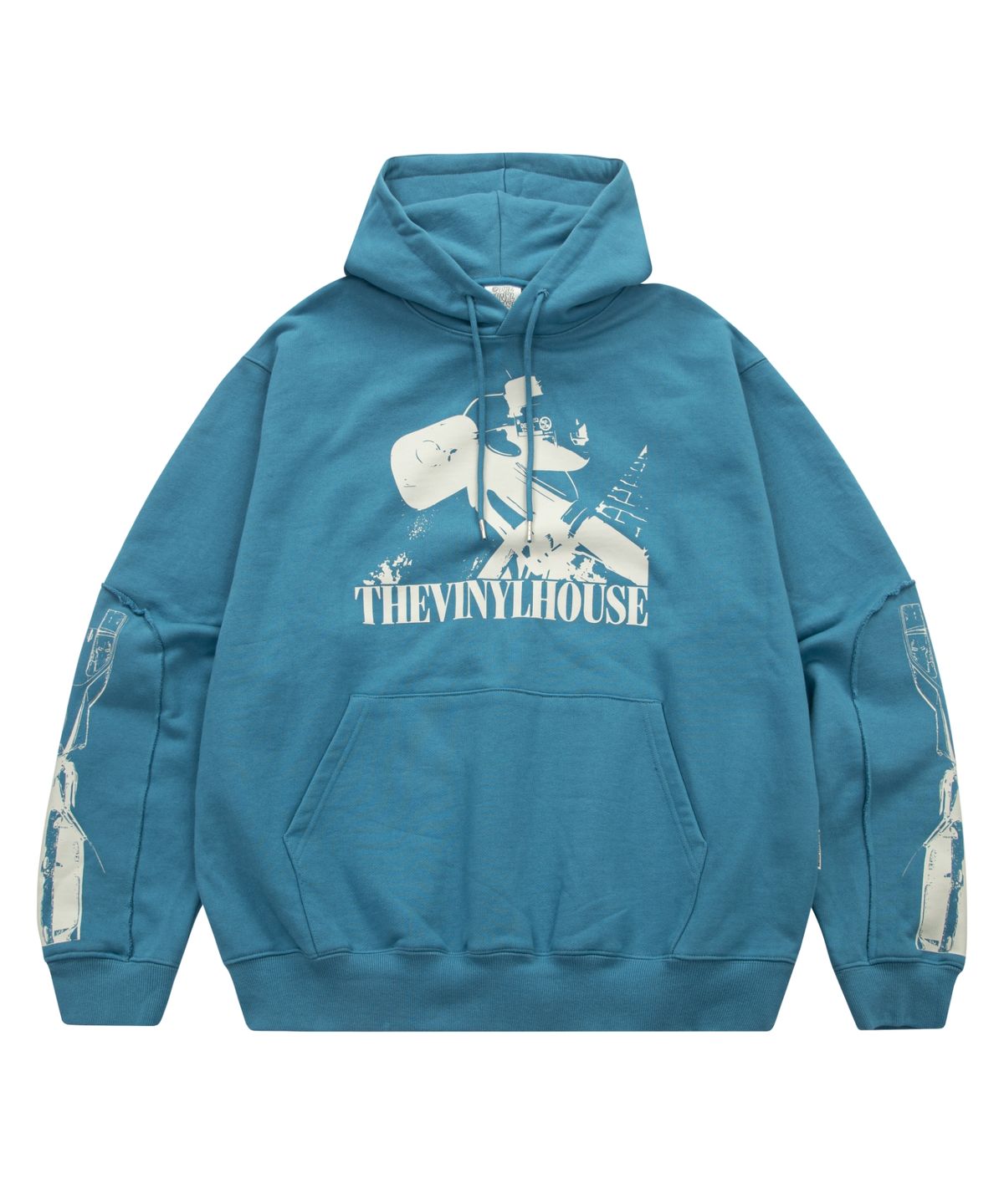 더바이닐하우스(THEVINYLHOUSE) TRAFFIC ACCIDENT HOODIE BLUE (VH2DFUM405A)