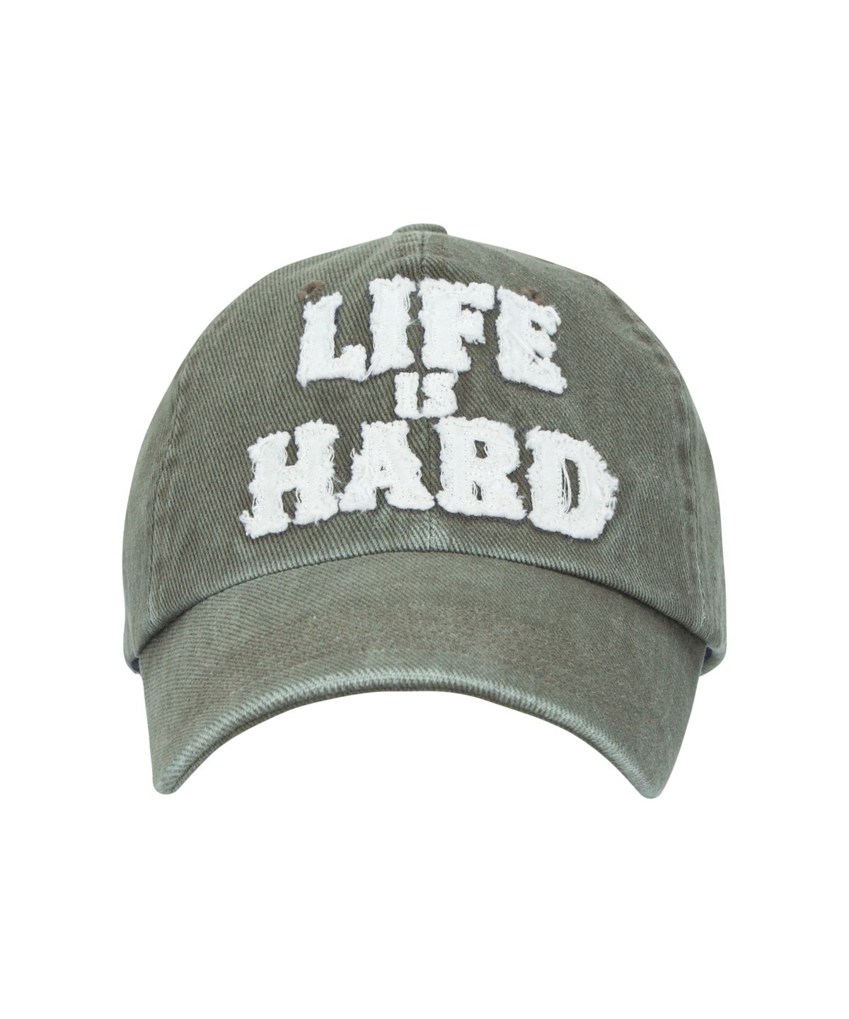 더바이닐하우스(THEVINYLHOUSE) LIFE IS HARD PIGMENT CAP KHAKI (VH2DFUAB21A)