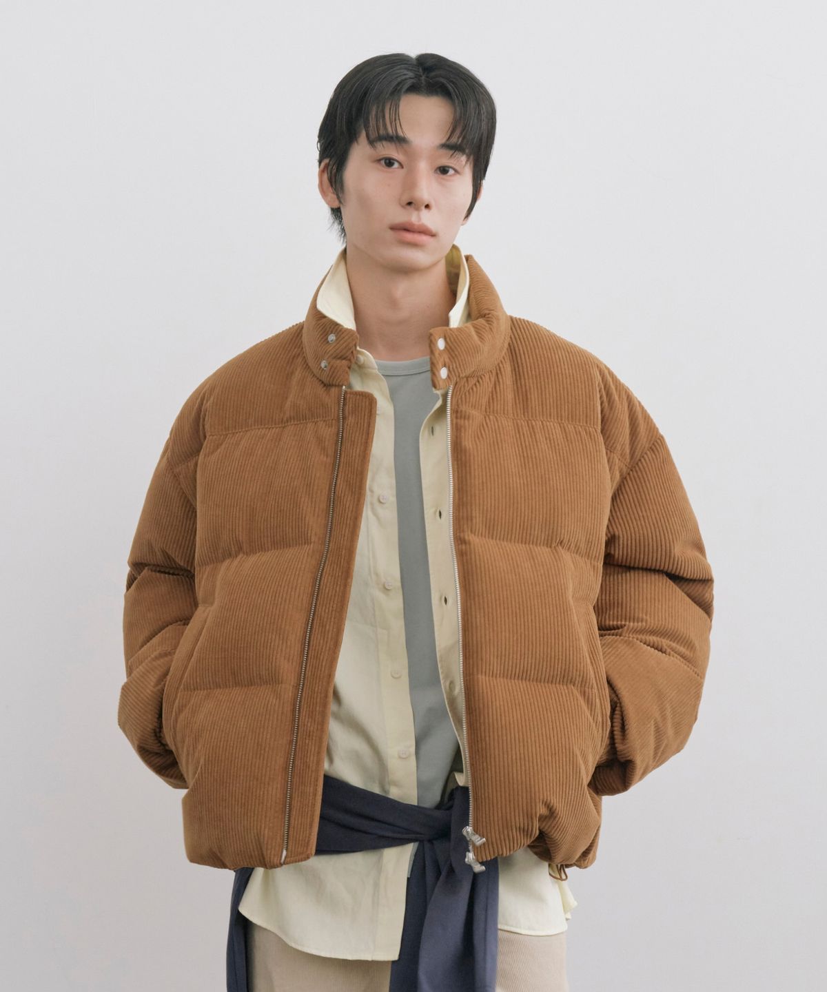 키뮤어(KIIMUIR) 코듀로이 헤링턴 RDS 다운점퍼_카멜