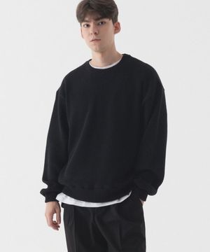 컴포터블 오버핏 크루넥 니트 (블랙)