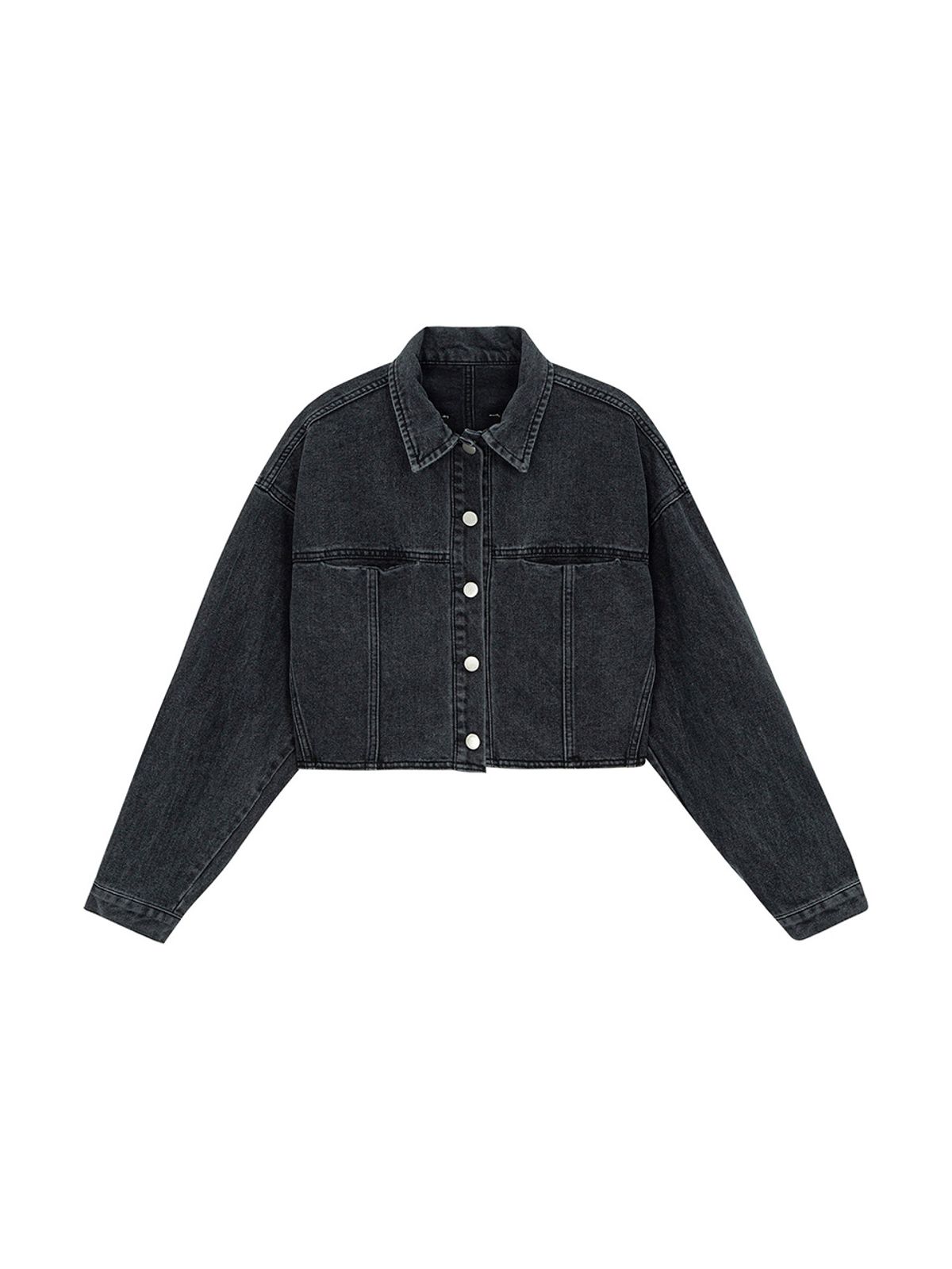 샐러드바구니(SALAD BAGUNI) Case Cropped Denim Jacket_black