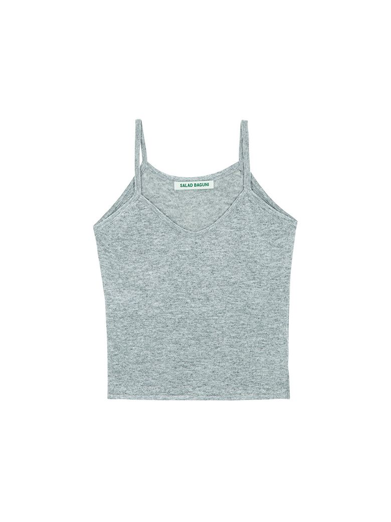 V-Neck Strap Top_gray
