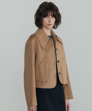 핸드메이드 울 숏코트_베이지