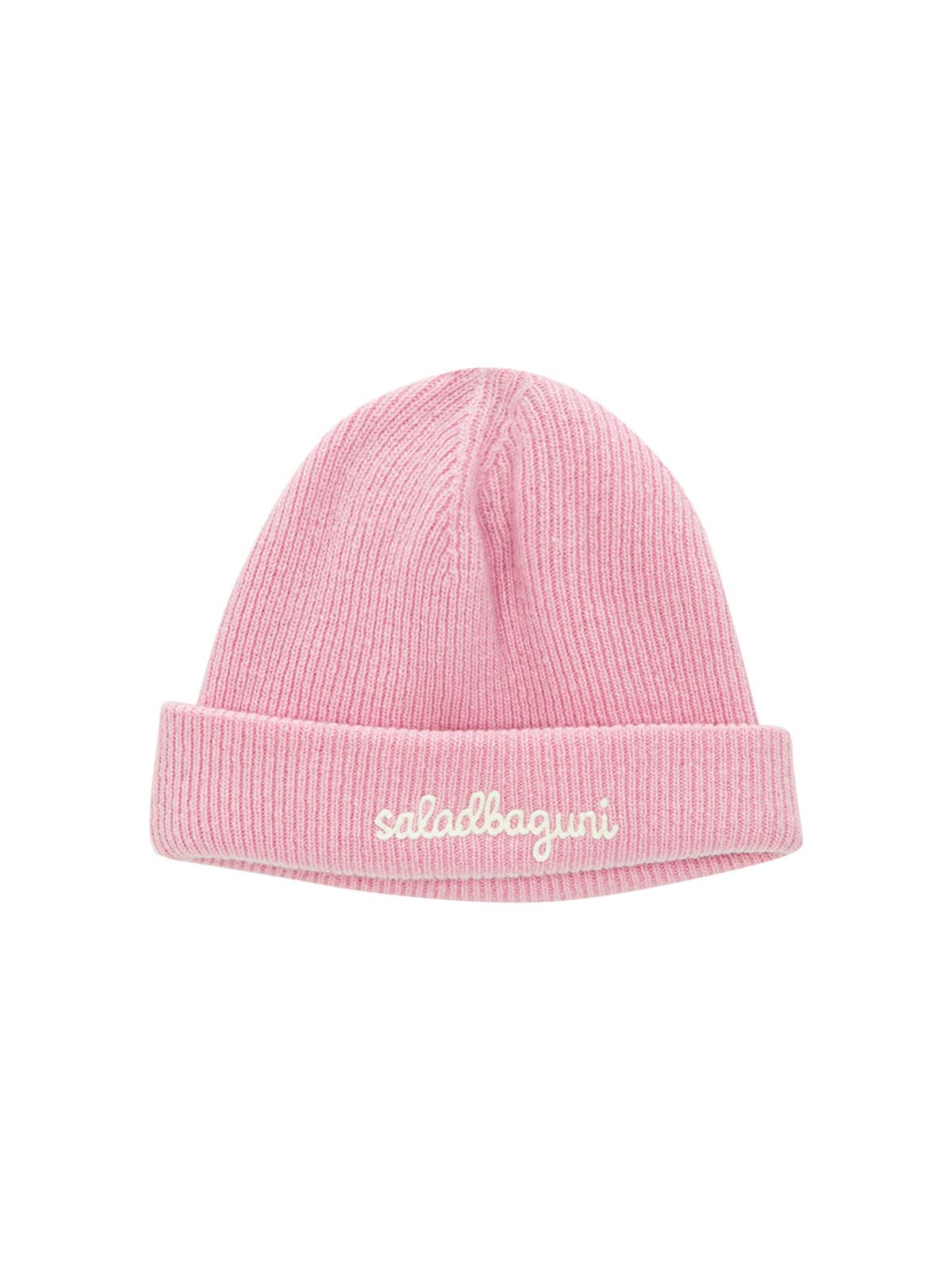 샐러드바구니(SALAD BAGUNI) Logo Wool Short Beanie_pink