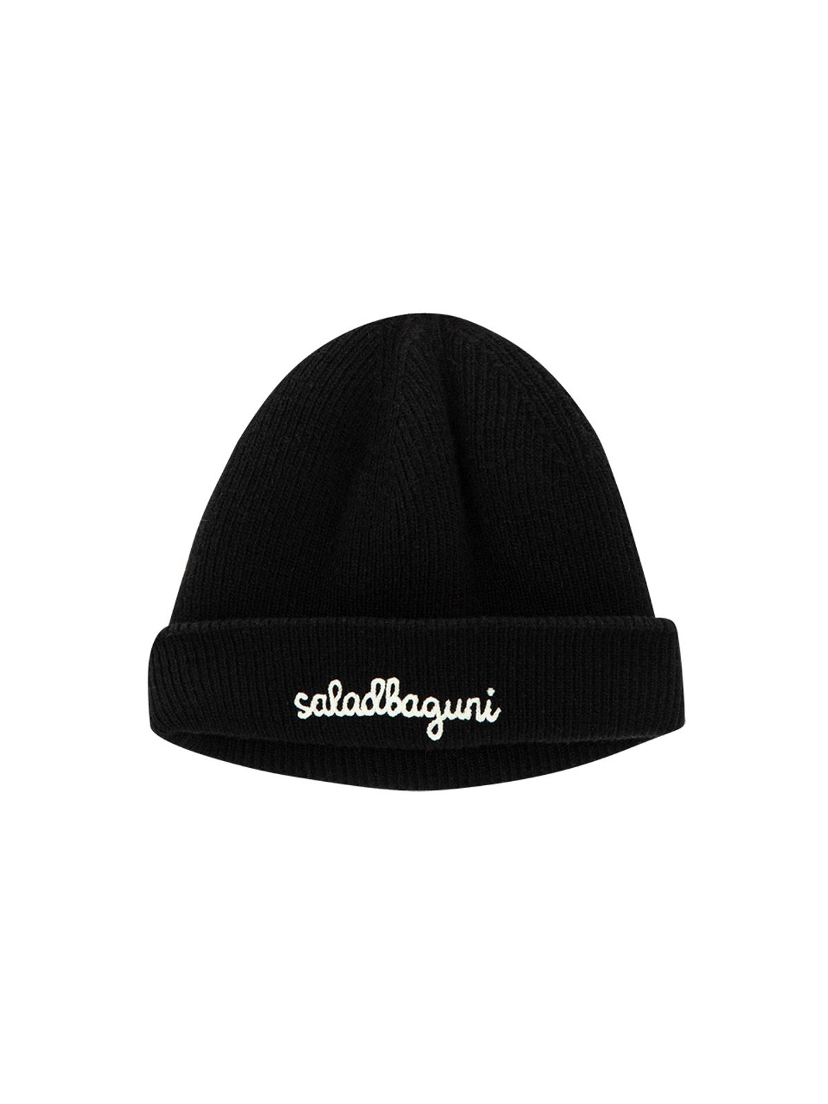 샐러드바구니(SALAD BAGUNI) Logo Wool Short Beanie_black