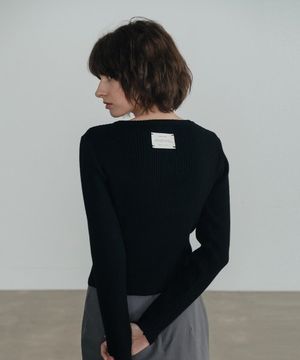 패치 리브 투웨이 집업 가디건_블랙