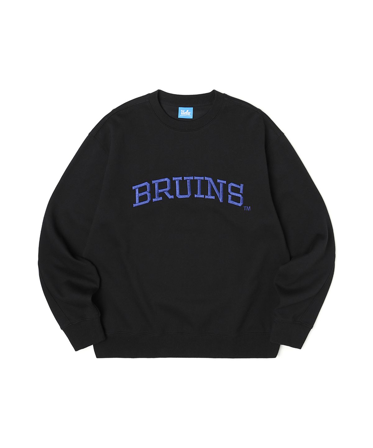유씨엘에이(UCLA) 남여공용 BRUINS 볼륨자수 베이직 크루넥 맨투맨[BLACK](UZ9LTA1_39)